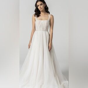 Cizzy CZ8323-1Z Off White Cream Sparkle Tulle A-Line Ball Gown Wedding Dress 12